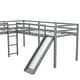 preview thumbnail 10 of 25, Modern Twin Size Functional L-Shaped Loft Bed With Ladder And Slide for Bedroom