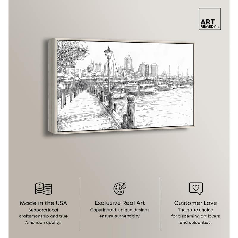 Harbour City Ink Canvas by Art Remedy