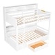 preview thumbnail 13 of 12, Twin Bunk Bed with All-in-one Cabinet Shelf Beside Both Upper Bed and Down Bed, Drawers Underneath - Twin over Twin Bed