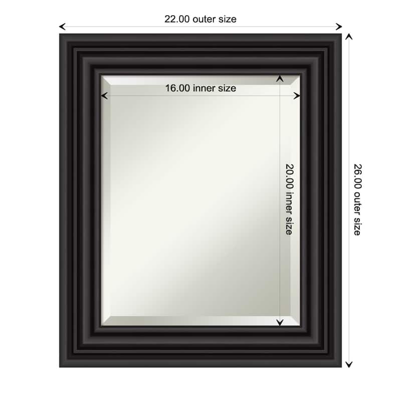Beveled Wall Mirror - Colonial Black Frame - Colonial Black - 22 x 26-inch