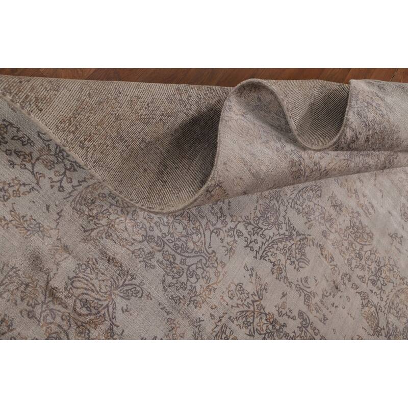 All-Over Modern Abstract Area Rug Hand-Knotted Wool Carpet - 6'7" x 9'11"