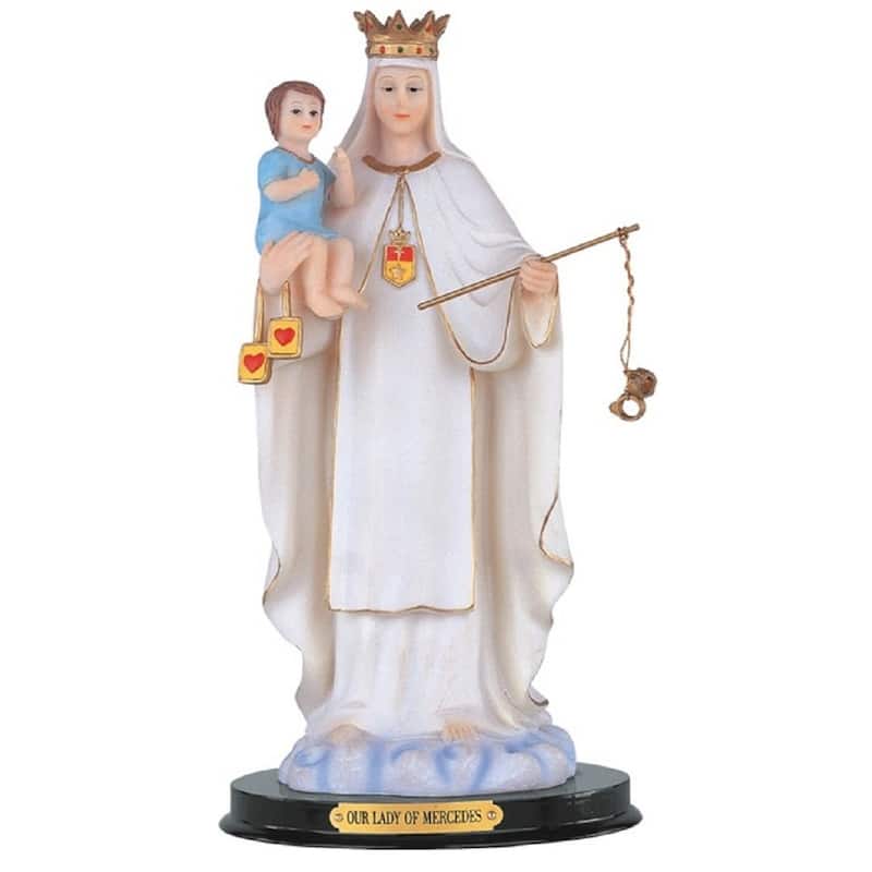 Q-max 12"H Our Lady of Mercedes Statue Holy Figurine Religious Decoration