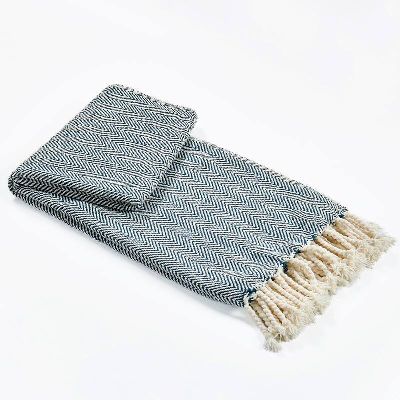 Extra Cozy Chevron Knit Throw Super Soft Knitted Blanket for Couch