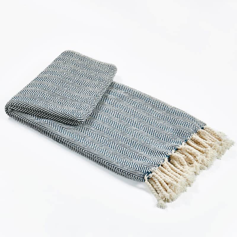 Extra Cozy Chevron Knit Throw Super Soft Knitted Blanket for Couch On