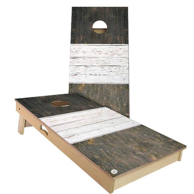 Ireland Flag Rustic Outdoor Cornhole Board Set - Premium 2x4 - Include Hole + Edge Lights