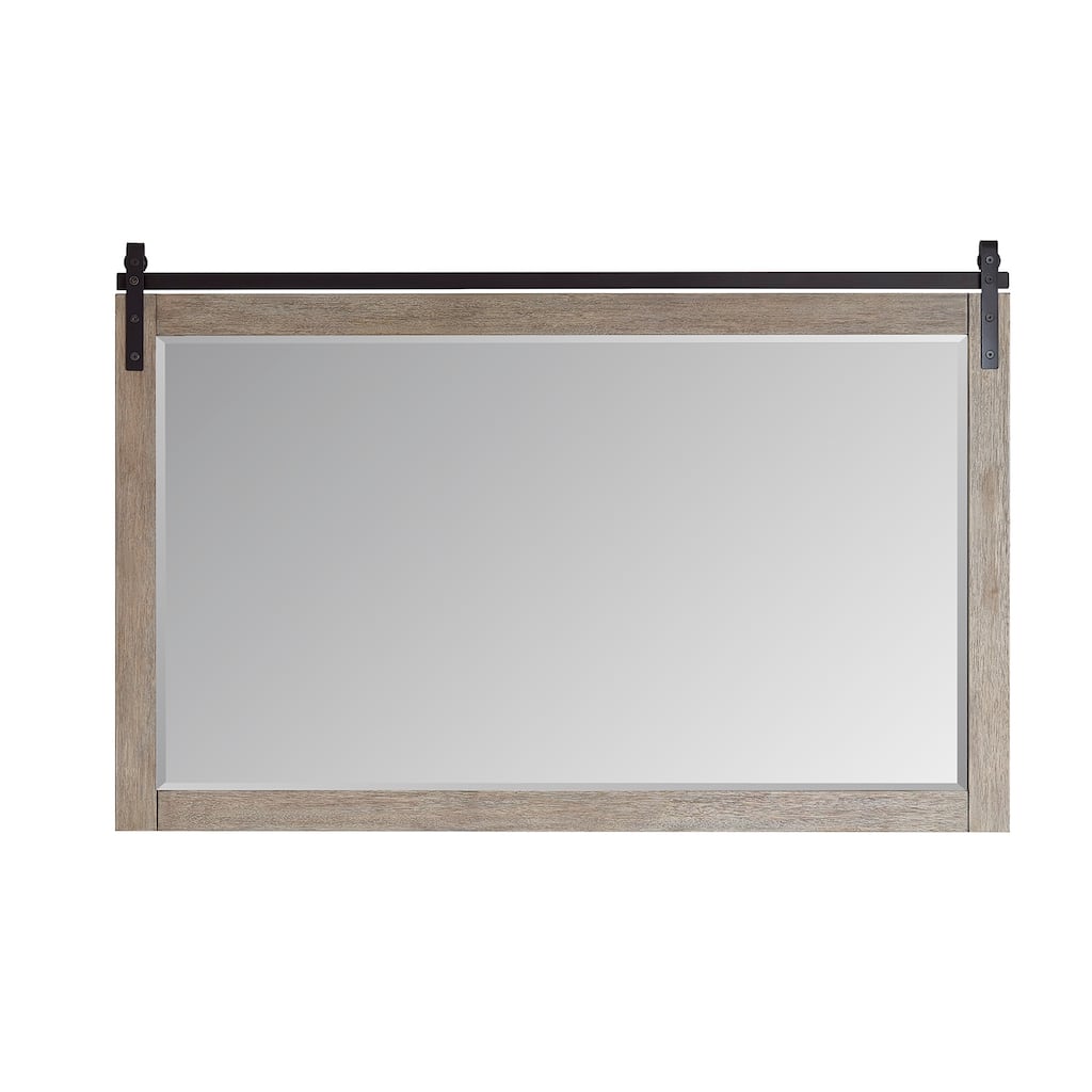 Cortes 60" Bathroom Vanity Barndoor Wall Mirror in Grey