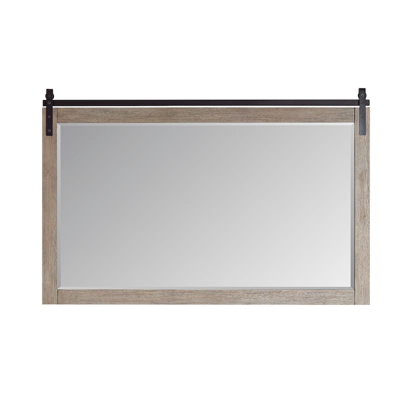 Cortes 60" Bathroom Vanity Barndoor Wall Mirror in Grey