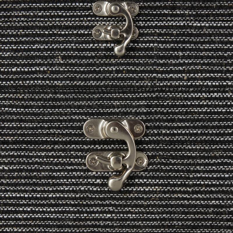 Black Fabric Handmade Storage Decorative Box with Silver Latches (Set of 4)