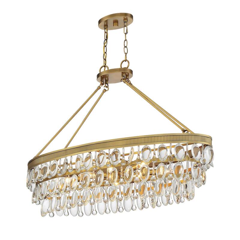 Savoy House Windham 8 Light 38" Wide Crystal Linear Chandelier