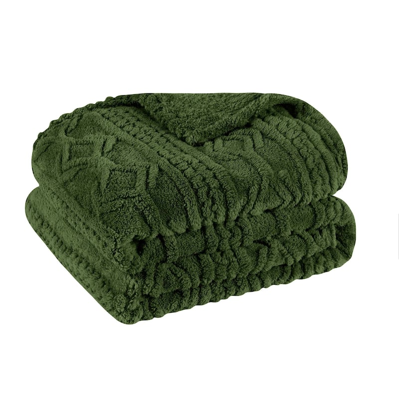Superior Arctic Boho Jacquard Plush Fluffy Fleece Blanket