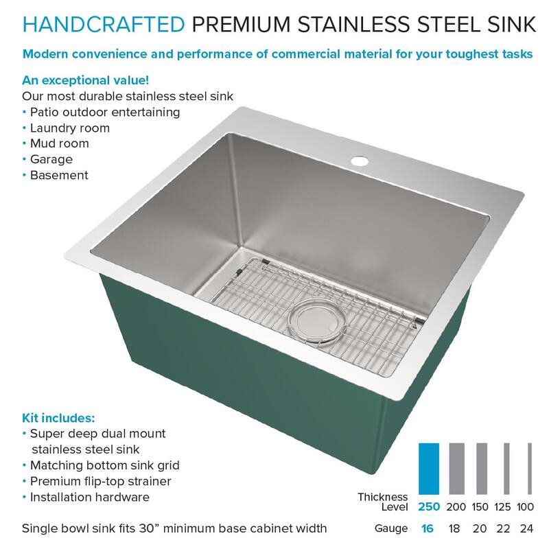 Transolid TRS_LSA1-252212 LSA 25" Undermount Single Basin Stainless