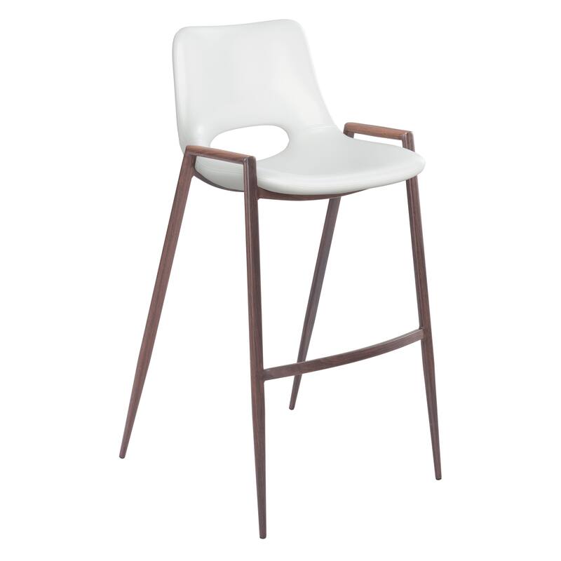 Britley Bay Bar Chair (Set of 2) White & Walnut