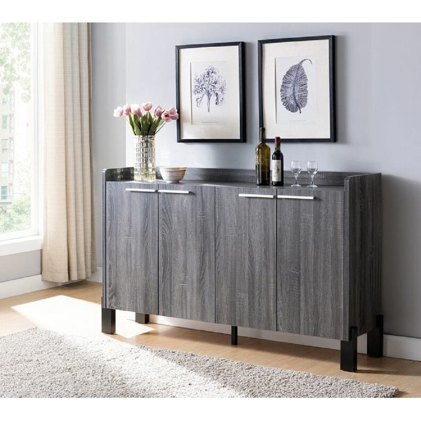 Q-Max 62"W Sideboard Buffet Credenza Table with Two Storage Cabinet. Opens flyout.