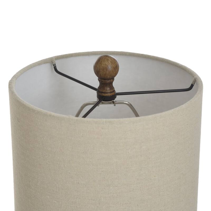 StyleCraft Brown Table Lamp - White Hardback Fabric Shade