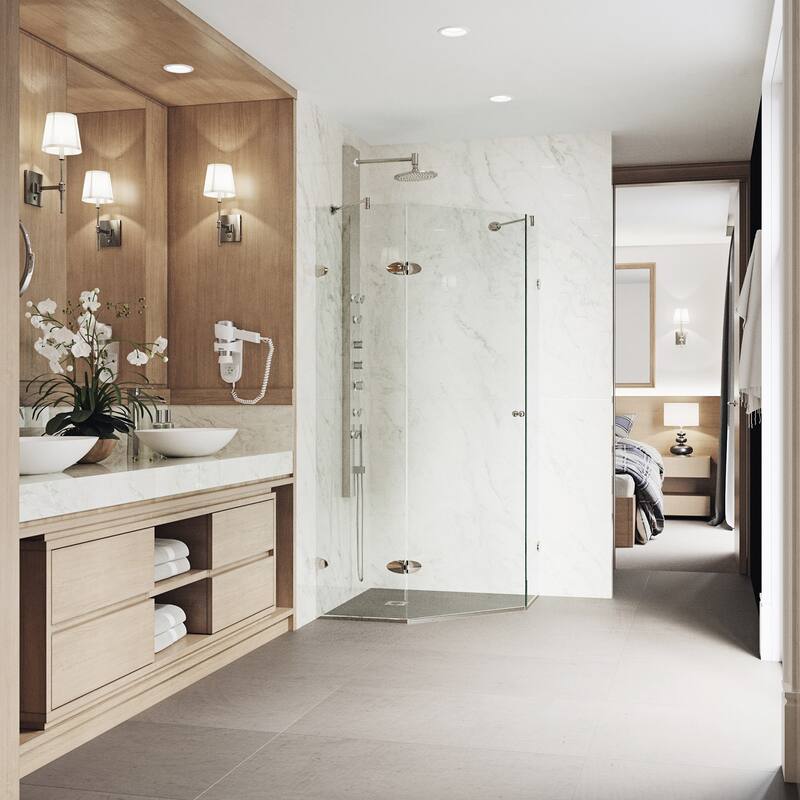 VIGO Verona Frameless Hinged Neo-Angle Shower Enclosure