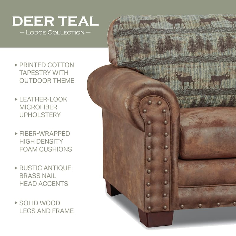 American Furniture Classics Model Deer Teal Lodge 4-Piece Set with Sleeper
