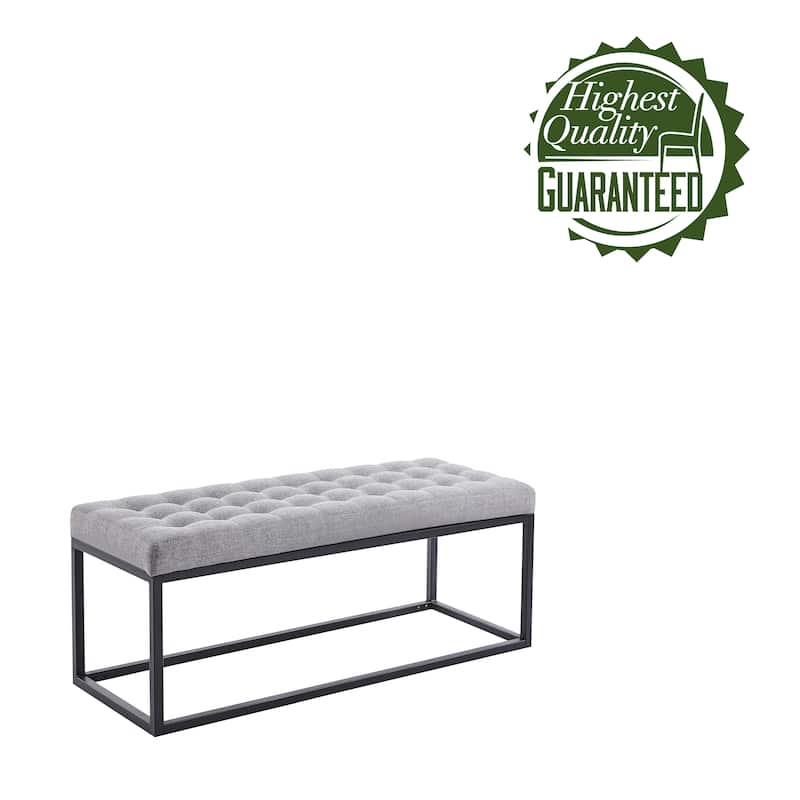 Porthos Home Vera Fabric Bench with Steel Base