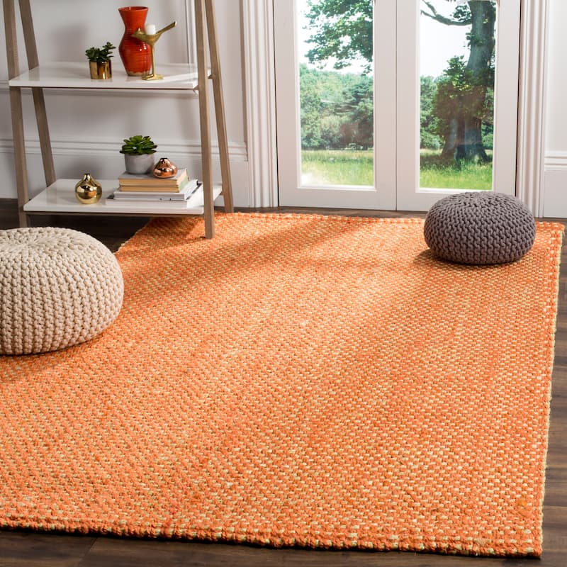 SAFAVIEH Handmade Natural Fiber Giada Jute Rug - 10' x 14' - Rust/Natural