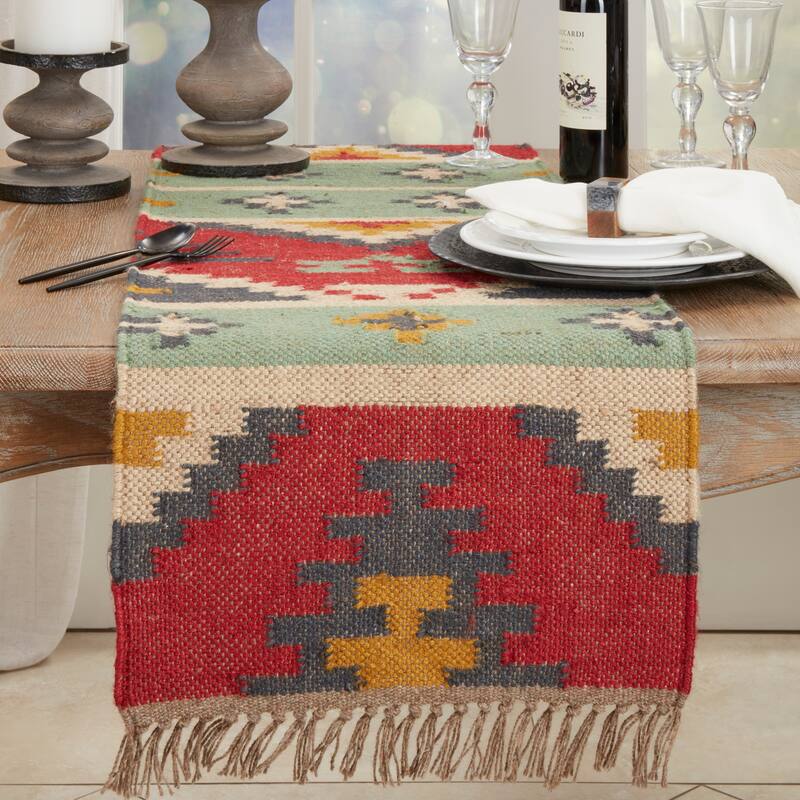 Tribal Tapestry Kilim Table Runner - 16"x72"