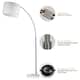 Q-Max Double Shade 81" Adjustable Steel Arched Floor Lamp with Marble Base