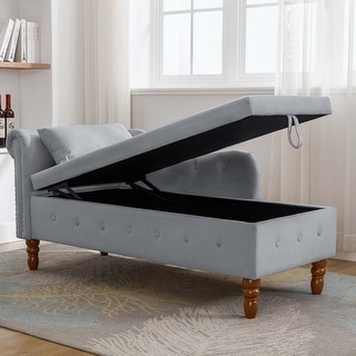 Indoor Chaise Lounge,with Storage & Pillow