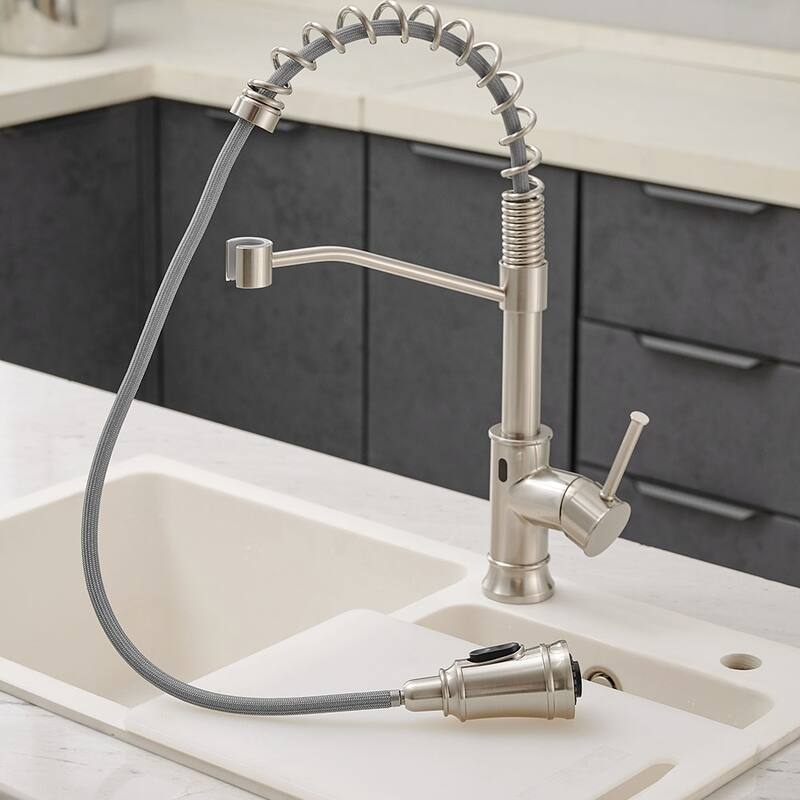 Smart Touchless Kitchen Sink Faucet with Pull Down Sprayer
