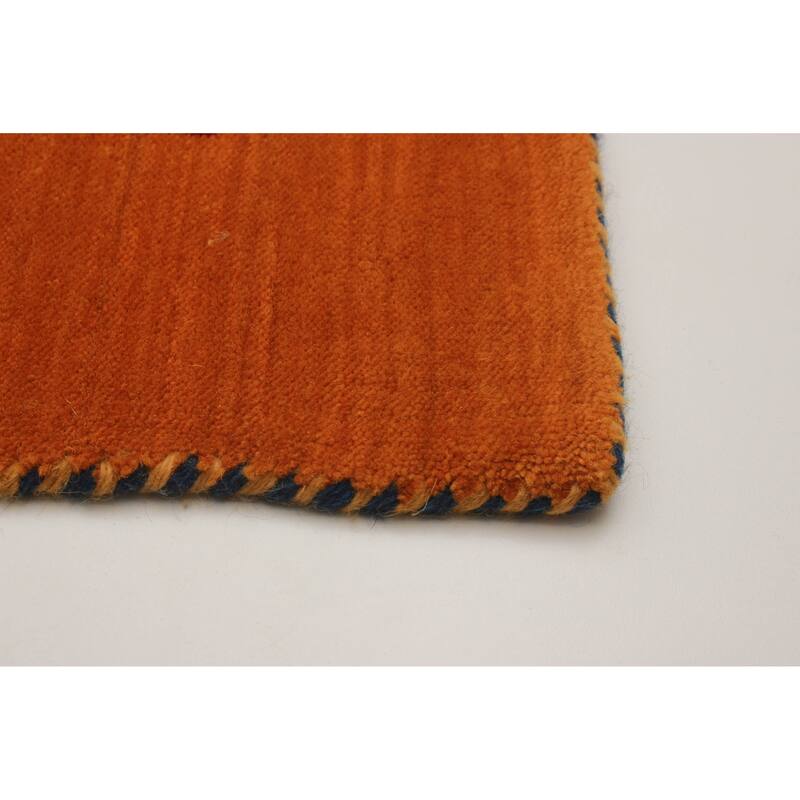 Kashkuli Gabbeh Burnt Orange Rug 4'0" x 5'7" - 4'0 x 5'7