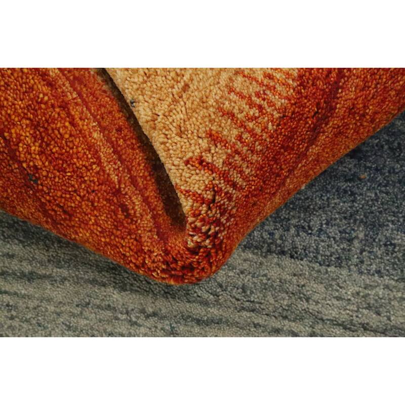 Hand Knotted Oriental 100% Wool Carpet Modern Stripe Multi-Colored Gabbeh Area Rug - 5' 10'' X 2' 9''