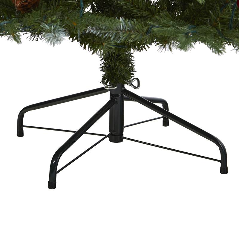 6' Pre-Lit Portland Spruce Frosted Artificial Christmas Tree, Clear LED Lights - 6 Foot