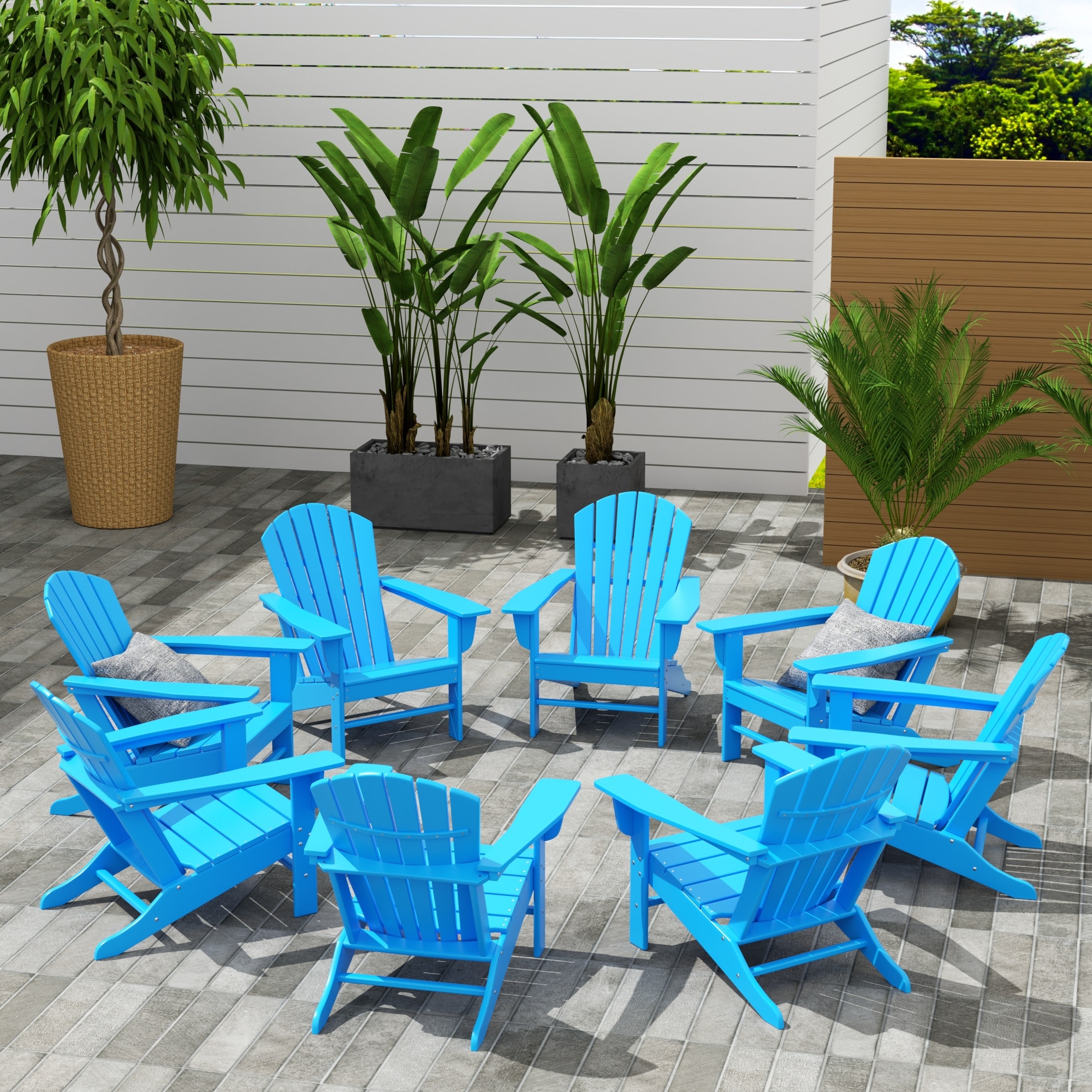 Altura Outdoor Eco-Friendly All Weather Poly Adirondack Chair (Set of 8)