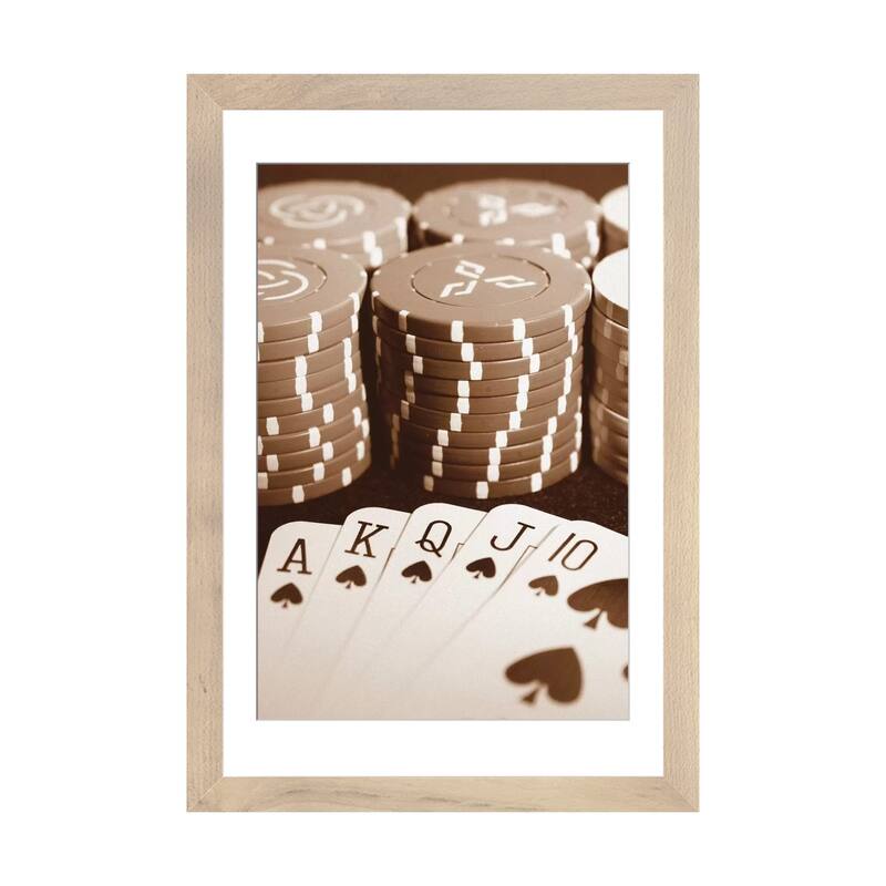 iCanvas "Poker" by Boyce Watt - Natural - 24x16x1