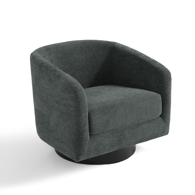 Modern Upholstered Swivel Barrel Club Arm Accent Chair for Living Room