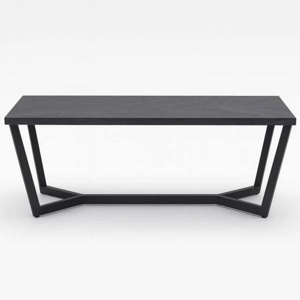 slide 2 of 12, Strata Orion Coffee Table Wood Top Metal Base Modern Accent Table Black