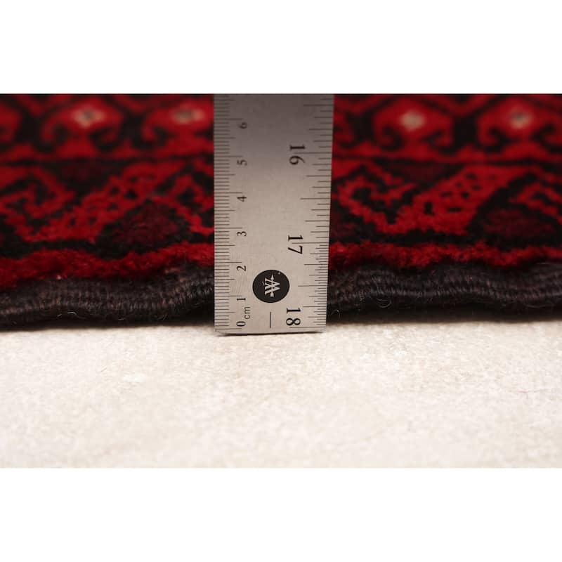 ECARPETGALLERY Hand-knotted Teimani Red Wool Rug - 4'2 x 7'7