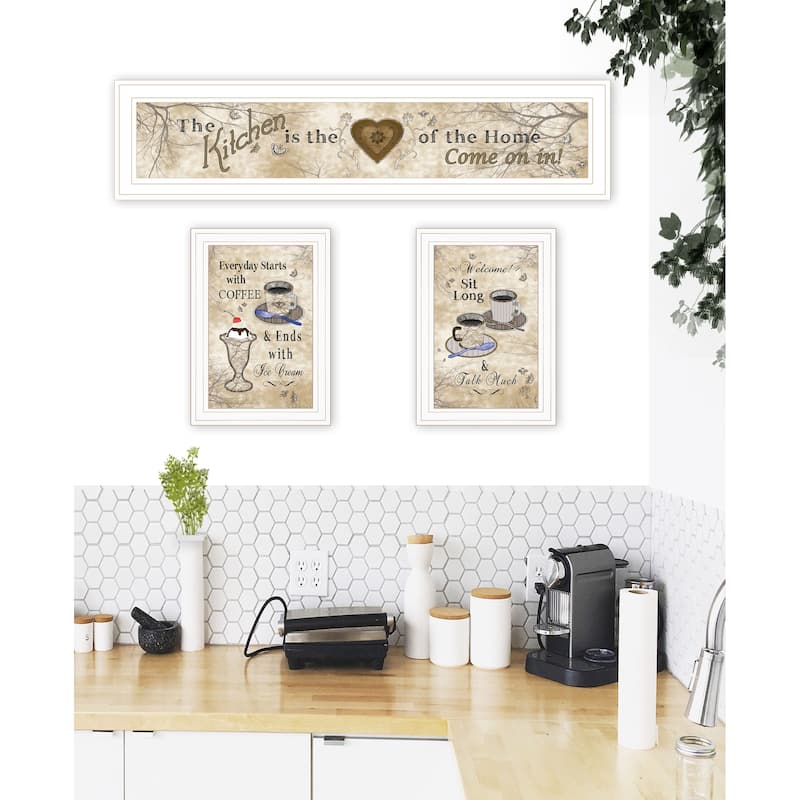 TrendyDecor4U Farmhouse "Love of Nature Kitchen" 3-Piece Vignette - Earthtone