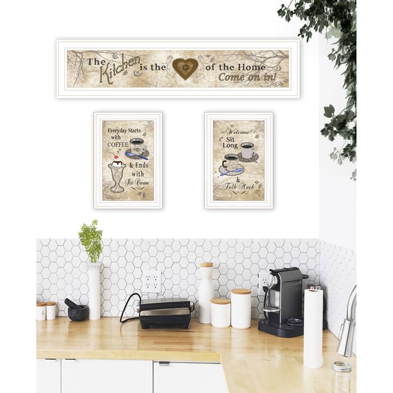 TrendyDecor4U Farmhouse "Love of Nature Kitchen" 3-Piece Vignette - Earthtone