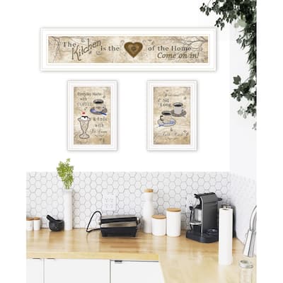TrendyDecor4U Farmhouse "Love of Nature Kitchen" 3-Piece Vignette - Earthtone
