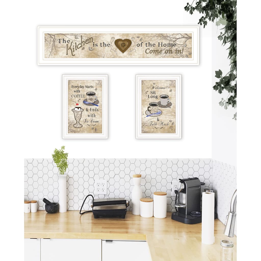 TrendyDecor4U Farmhouse "Love of Nature Kitchen" 3-Piece Vignette - Earthtone