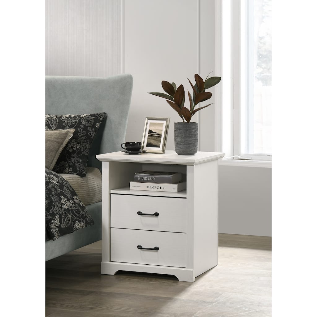 Rustic Brown Queen Bed Frame with Storage Headboard and Nightstands