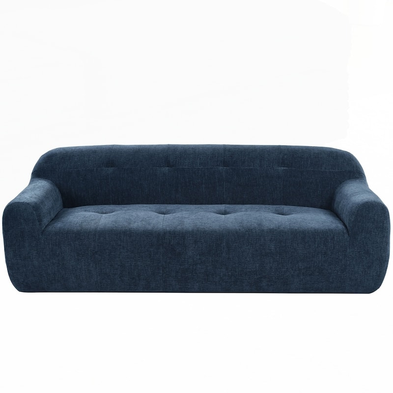 Full Sponge Compression Design Chenille Fabric 3-Seater Sofa with Tufted Style