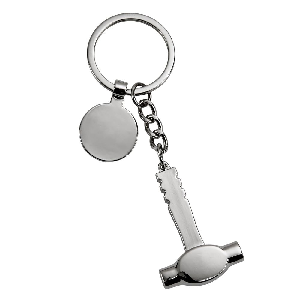 Dog Tag Key Chain, Stainless Steel, 4.25 L