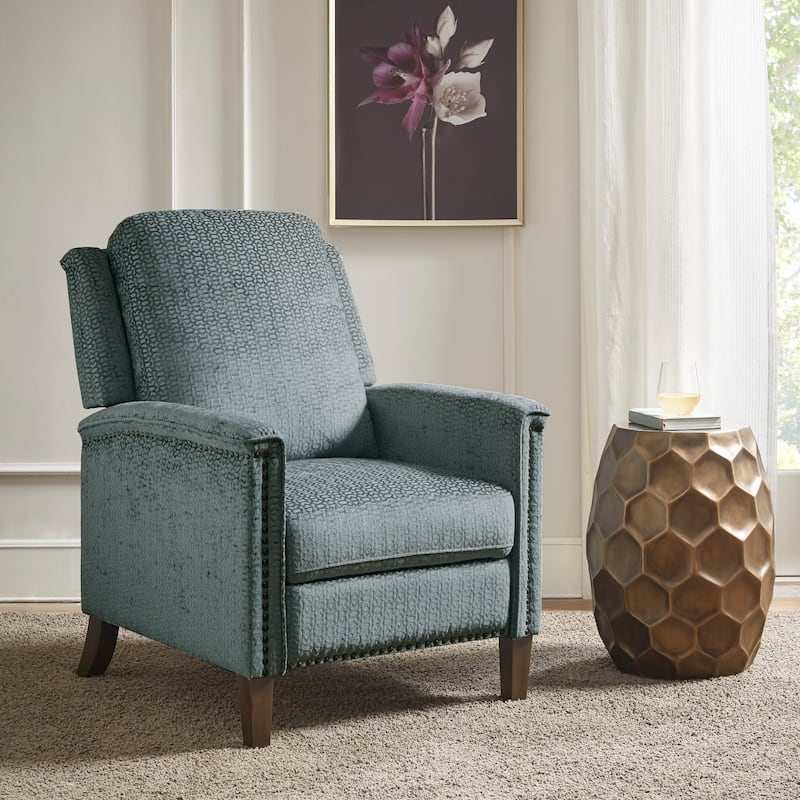 Madison Park Cecile Blue Push Back Recliner - Grey