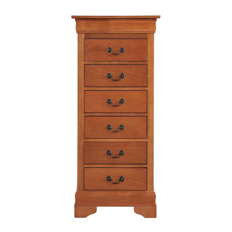 Wooden Bedroom Chest with Seven Drawers - 51" - Brown