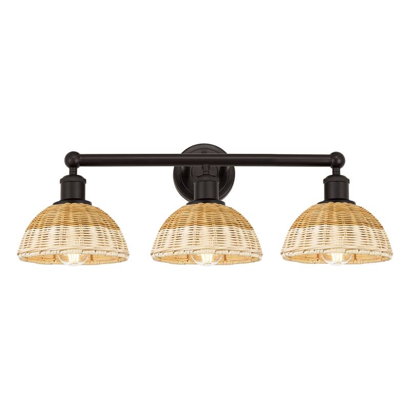Innovations Lighting Endless Possibilities Edison - Bristol Natural II - 3 Light 26" Bath Vanity Light - Oil Rubbed Bronze/Natural