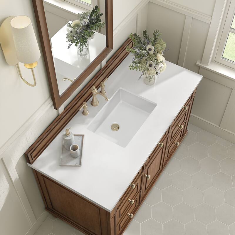 James Martin Vanities Lorelai 48" Single Vanity, Mid-Century Walnut