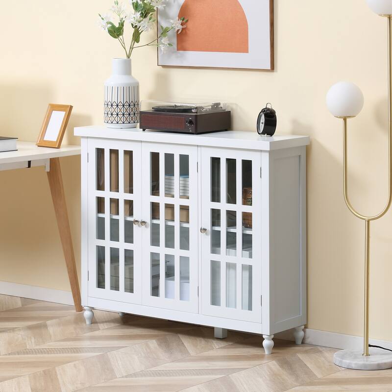 69" Tall Storage Cabinet with Movable Storage Shelves, Modern Style Pantry Cupboard Cabinet with Soft Close Doors, Coffee
