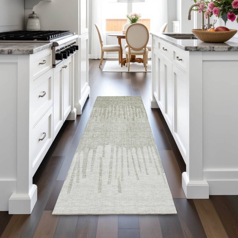 Machine Washable Indoor/Outdoor Modern Ombre Chantille Rug