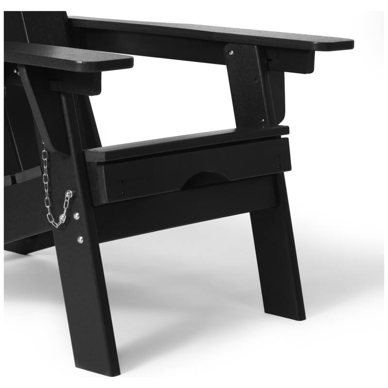 Laguna Outdoor Folding Adjustable Adirondack Chair with Cup Holder & Hideaway Ottoman (Set of 2)