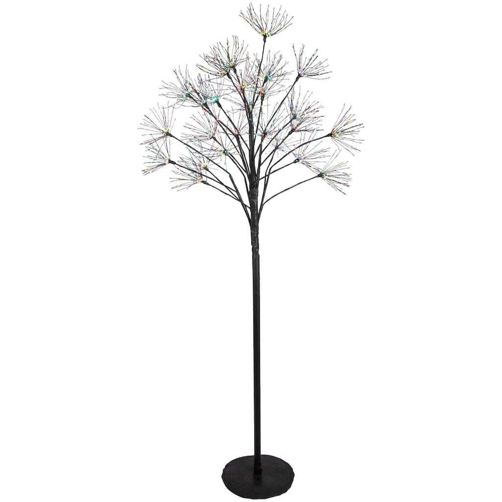 5' LED Lighted Christmas Fireworks Tree Multi-Color Lights