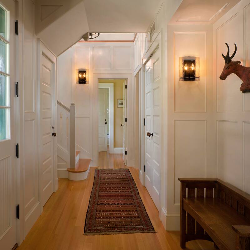 2-Light Matte Black Wall Sconce with Clear Glass Shade